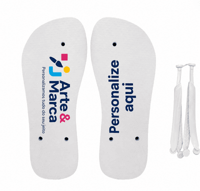 Chinelo Branco com Tira Tradicional Branca